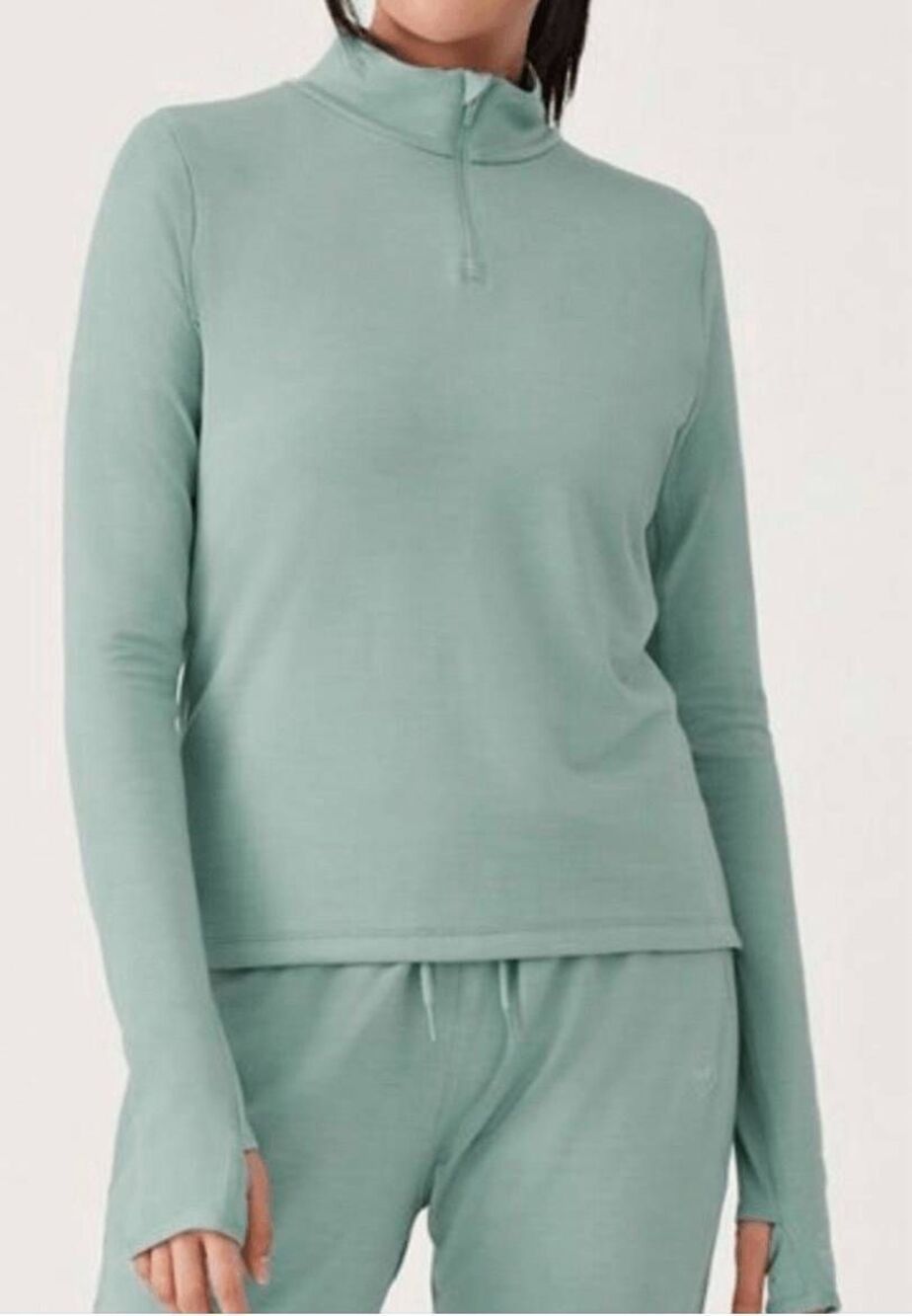 Allbirds Natural Run Mid Layer Sweatshirt 1/4 Zip Green Hush Medium Outdoor Fall